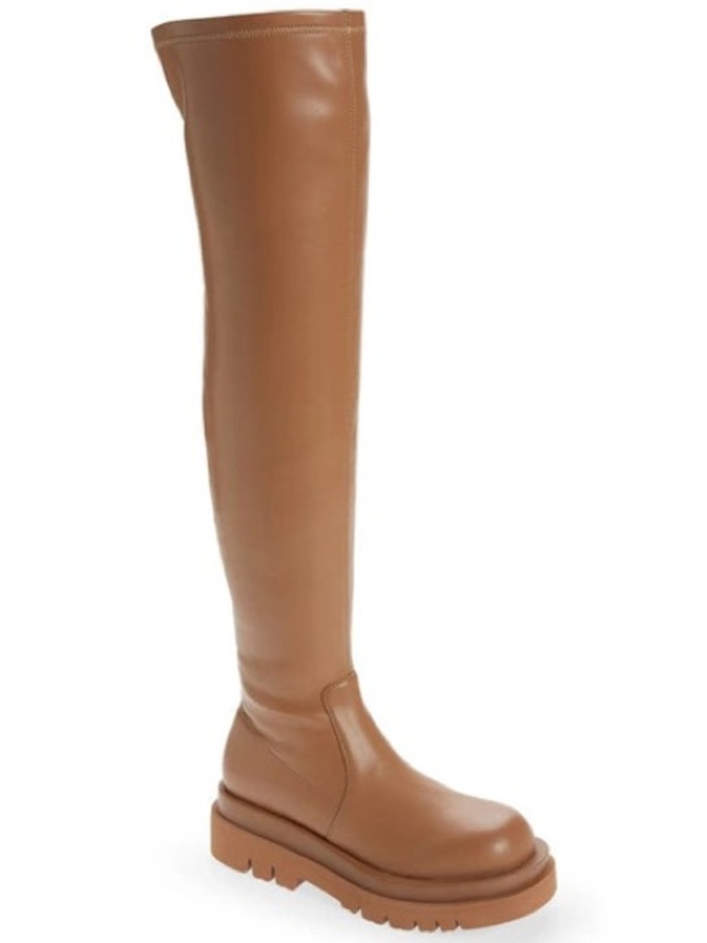 Jeffrey Campbell Size 7.5 Tanked Over the Knee Boot Tan Platform Boots Wore 1X